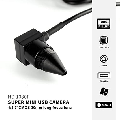 STINYTECH 2.0MP Pin Hole USB 2.0 Hochgeschwindigkeits-CCTV-Kamera, 30 mm langes Brennweitenobjektiv, max. 90 m Entfernung, HD 1080, Sicherheits-Mini-Überwachungskamera 