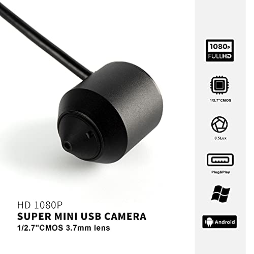 STINYTECH Kleine HD 1080P USB-Computerkamera mit 3,6-mm-Fischaugenobjektiv, Mini-USB-Webkamera für Mac/PC/Desktop/Laptop, 2 m Kabel 